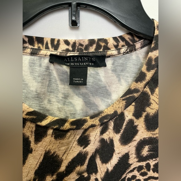 AllSaints Leopard Print Women's Top XL - Picture 2 of 7
